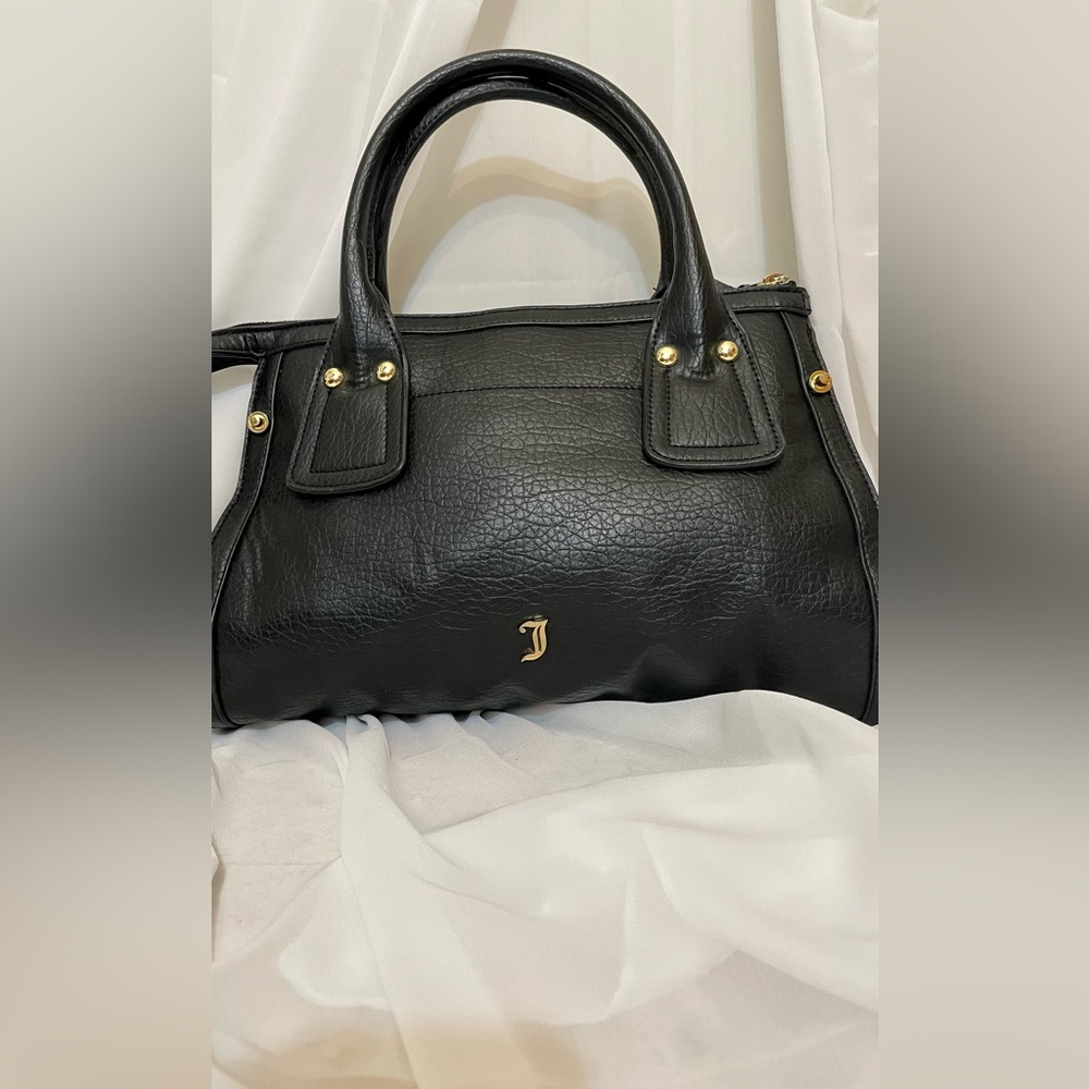 **Sold** Y2K Juicy Couture Black Leather Purse with Hot Pink Lining - Picture 2 of 15